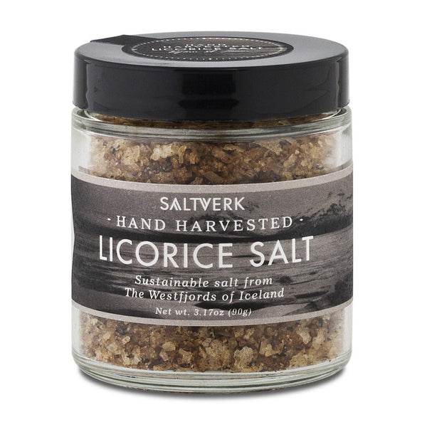 Icelandic Licorice Salt - savory, sweet, unexpected magic. Sustainable blend. Elevate desserts, game meat, popcorn. Unique gift. Shop now & ignite your palate!