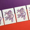 Birthday Ribbon Letterpress Card - Made without electricity or paper, sustainable