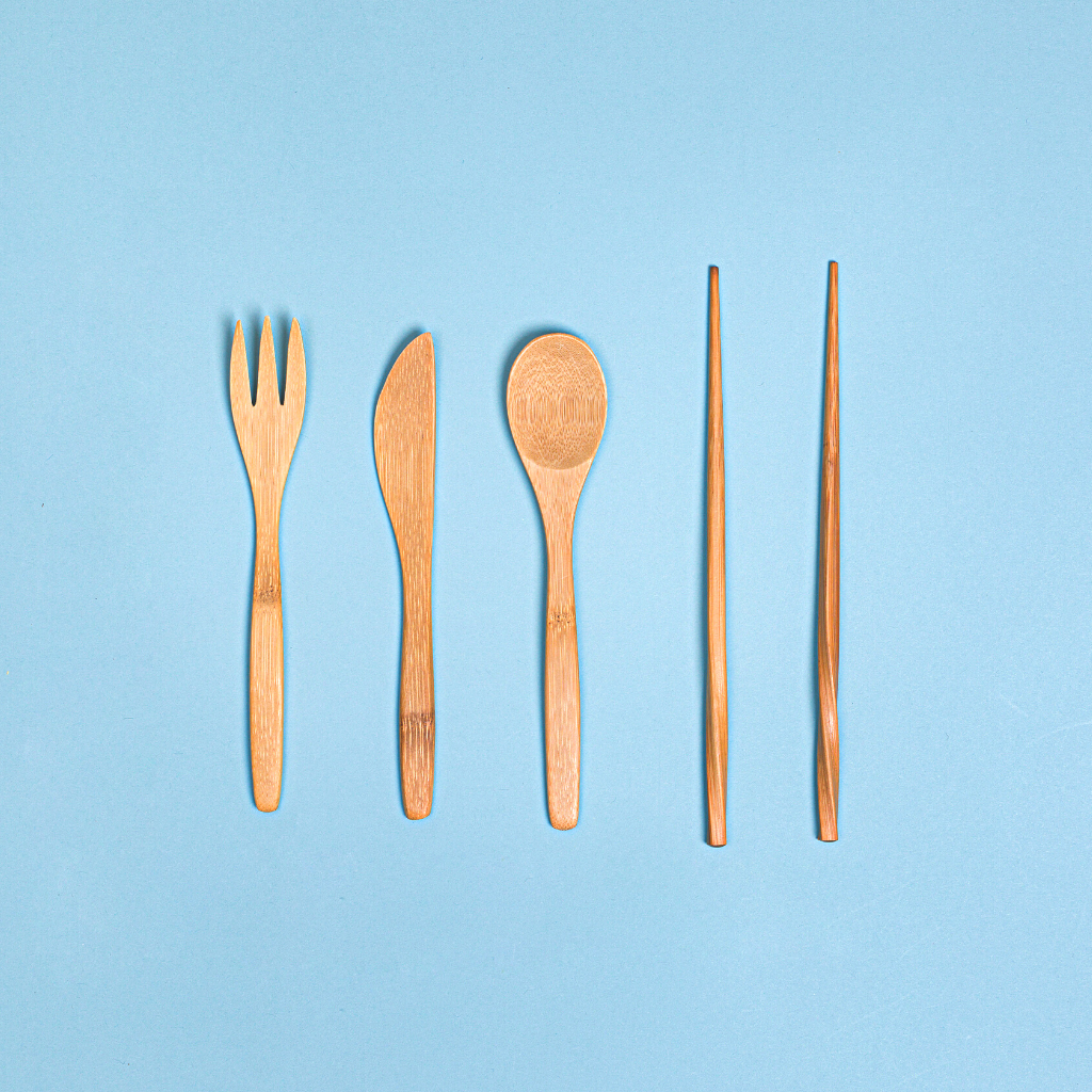 Bamboo utensils set - zero waste - No plastic