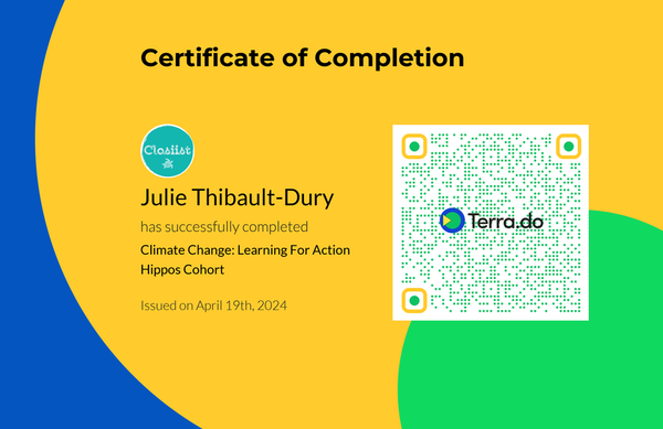 From Hero to Climate Expert: Julie Completes Terra.do's Course