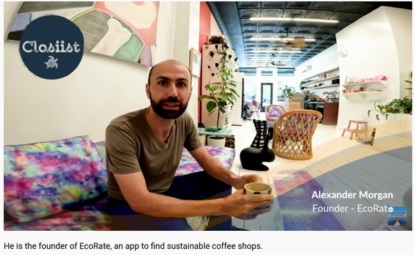 Closiist interview Alex, founder Ecorate, to help you drink more sustainable coffee all over the world. 