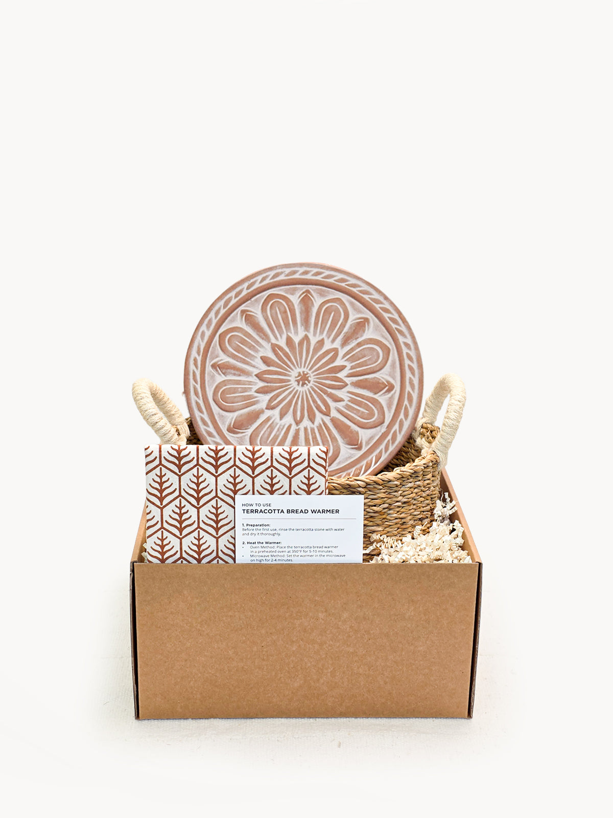 Bread Warmer & Basket Gift Set with Tea Towel - Vintage Flower