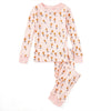 Child wearing Wild at Heart bamboo blend pajama set by Apple Park — soft floral sleepwear for kids