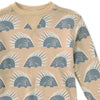 Chill Quill organic cotton children's long sleeve crewneck tee with gender-neutral squirrel print, styled on child