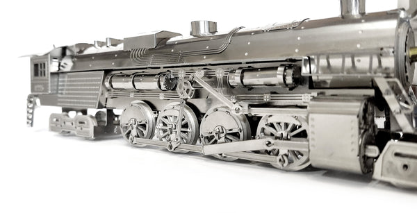 Close-up view of the assembled POLAR STEEL mechanical steam train
