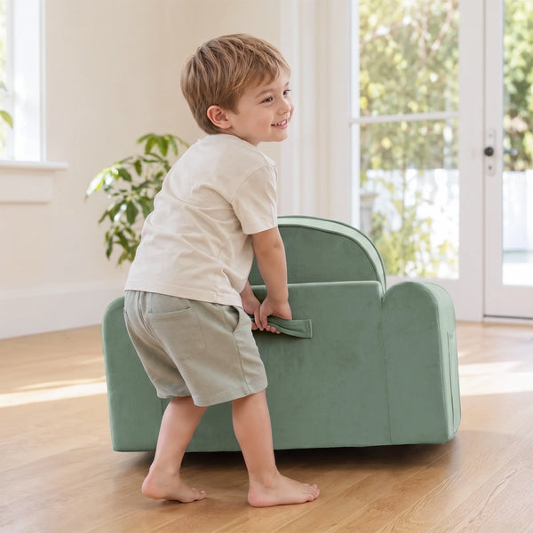 Tiny Land® GentleSnug Kids Sofa Chair - Fold-Out Toddler Lounger