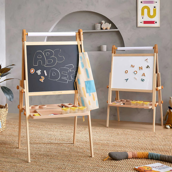 Tiny Land® Magnitales Kids Easel – Double-Sided Magnetic Art Easel for Ages 3–8