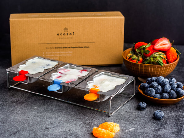 Stainless Steel Cat Popsicle Molds – 3-Pack with Reusable Steel Sticks | Plastic-Free & Eco-Friendly Ice Pop Maker