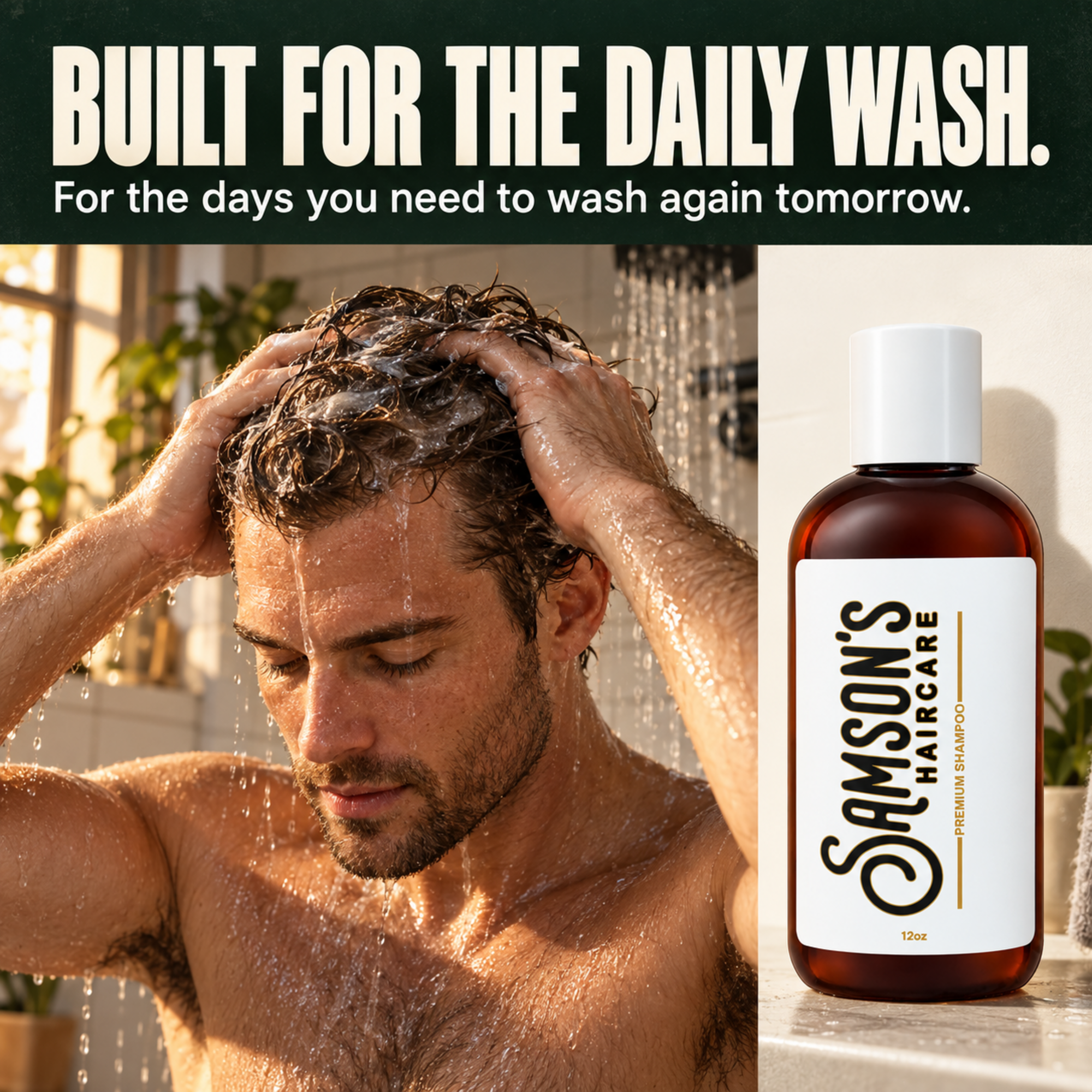 Samson's Daily Use Shampoo with Hemp Seed Oil & Vitamin E – 12 oz