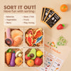 Child-friendly wooden play food for pretend cooking and shopping games