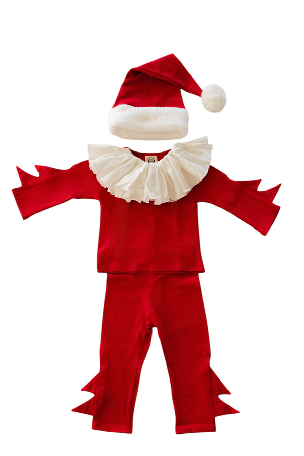 Baby & Kids Red Elf & Santa Pajama Costume – Soft Cotton Holiday Sleepwear