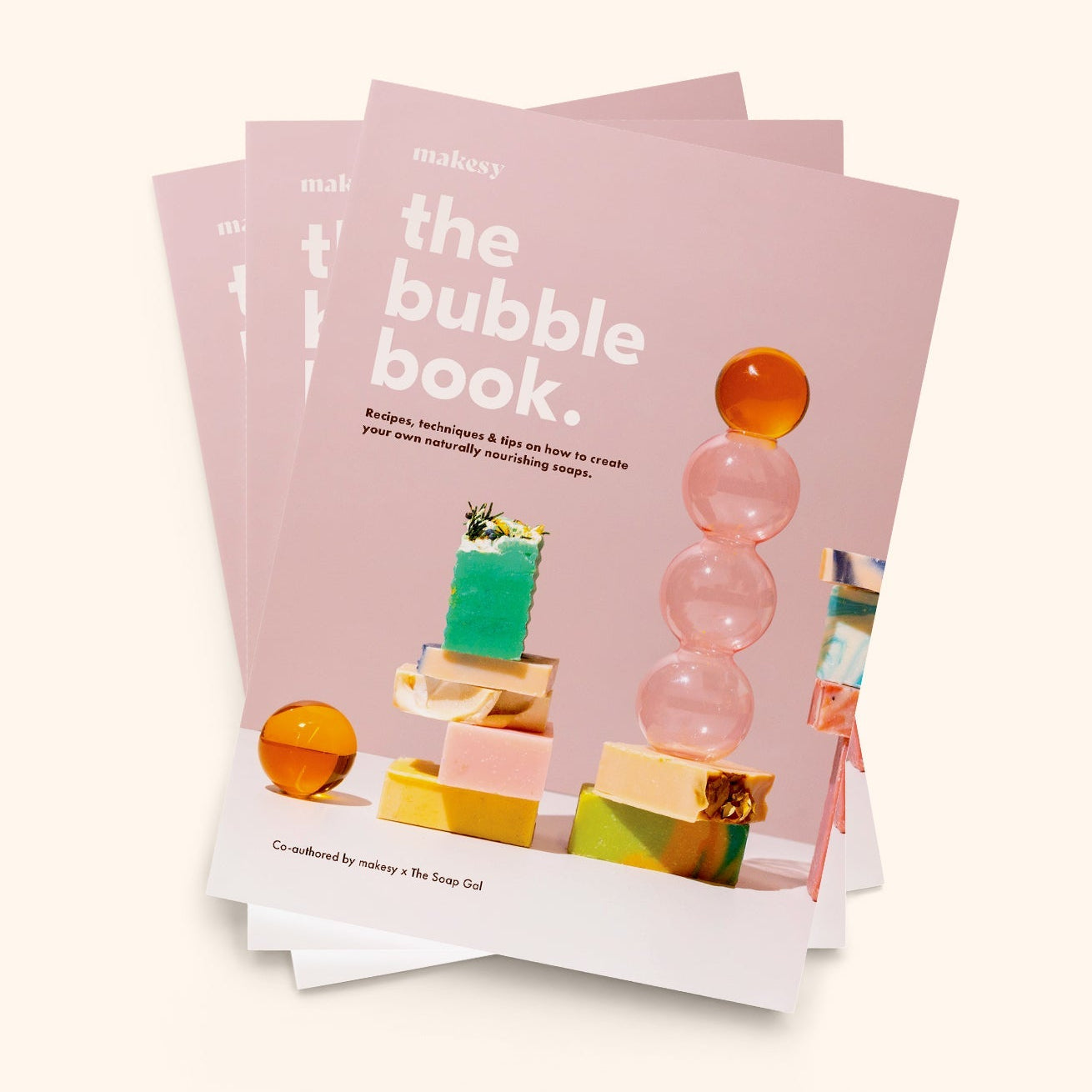 The Bubble Book soap making guide by makesy and The Soap Gal, front cover