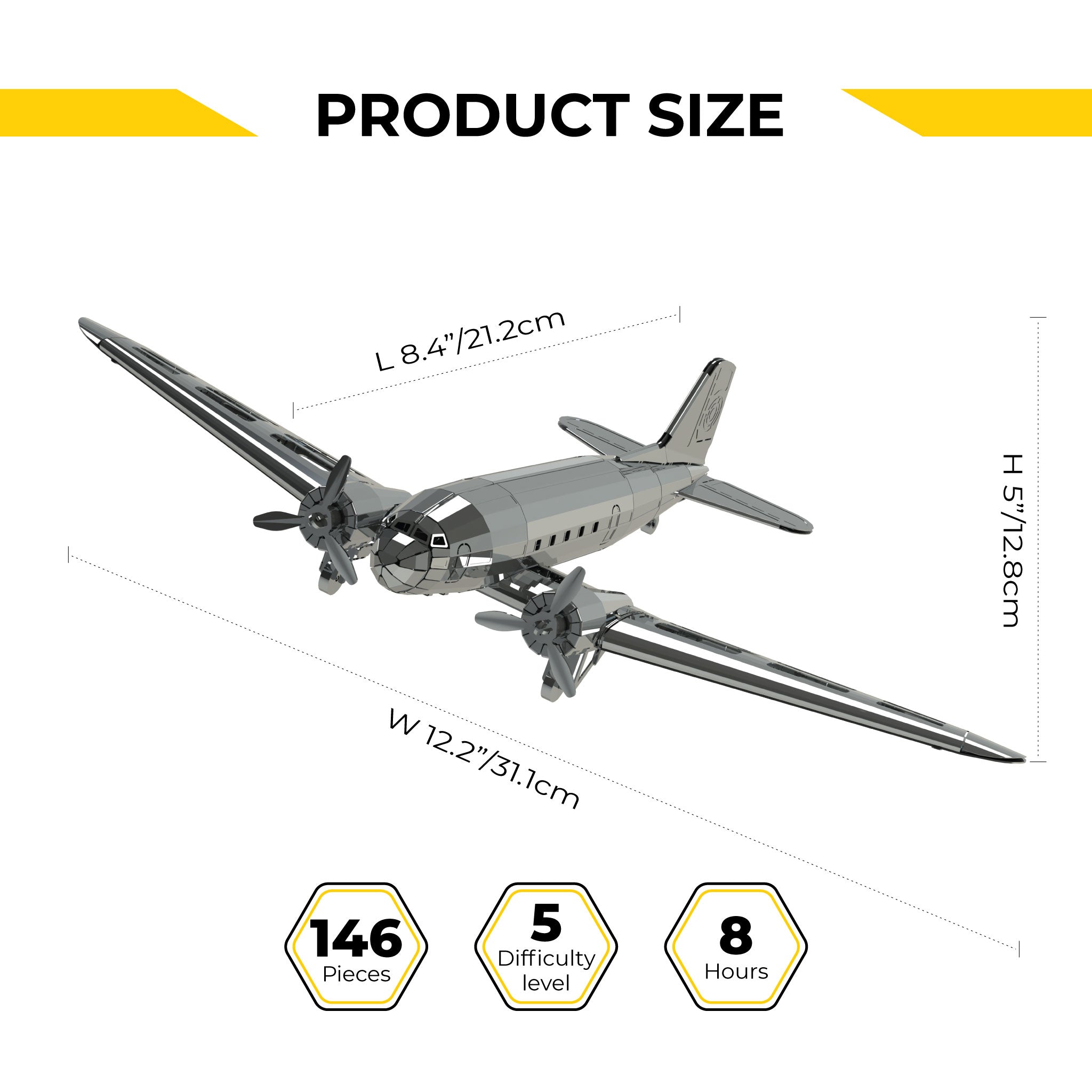 Douglas DC-3 Mechanical Model Kit - Metal Time Workshop