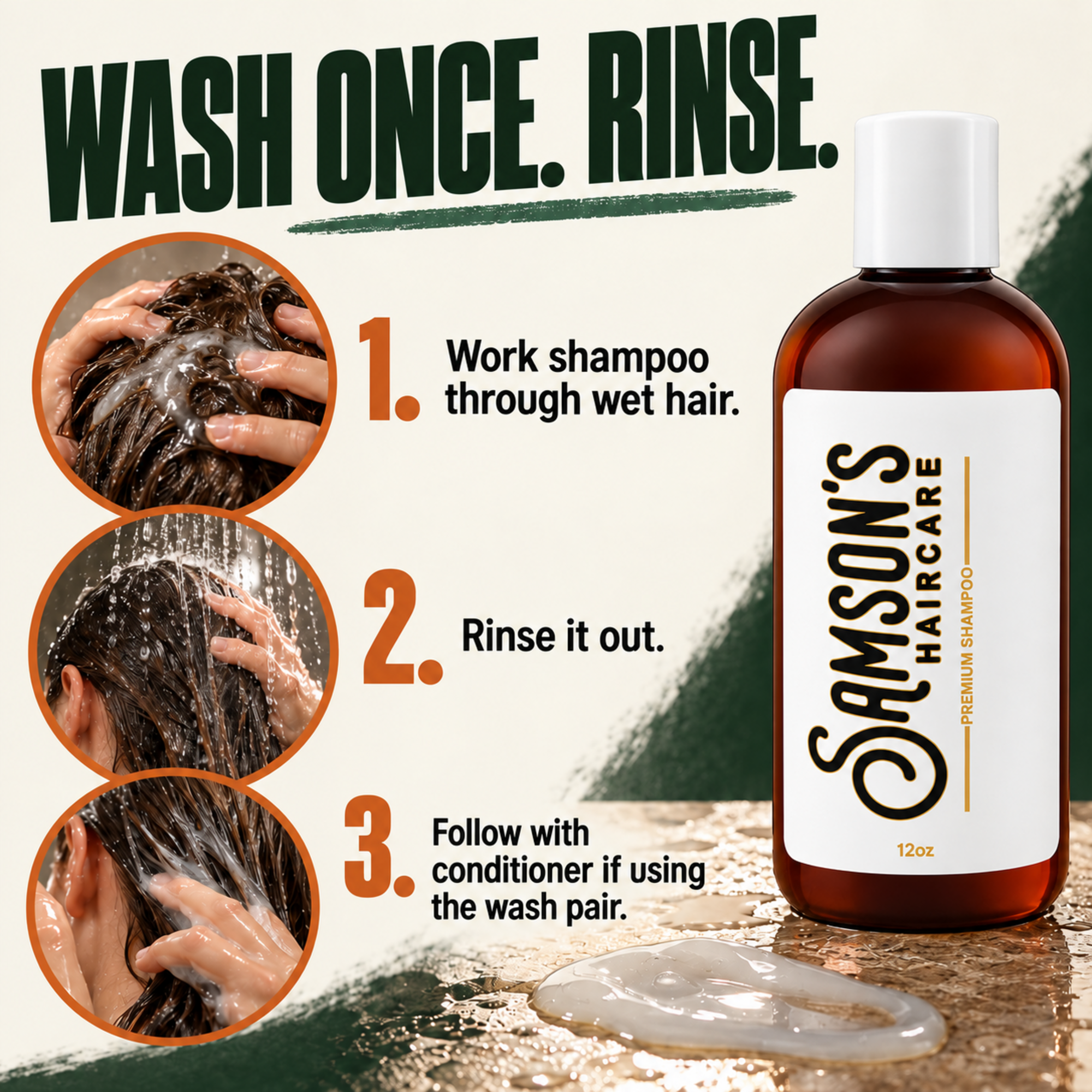 Samson's Daily Use Shampoo with Hemp Seed Oil & Vitamin E – 12 oz