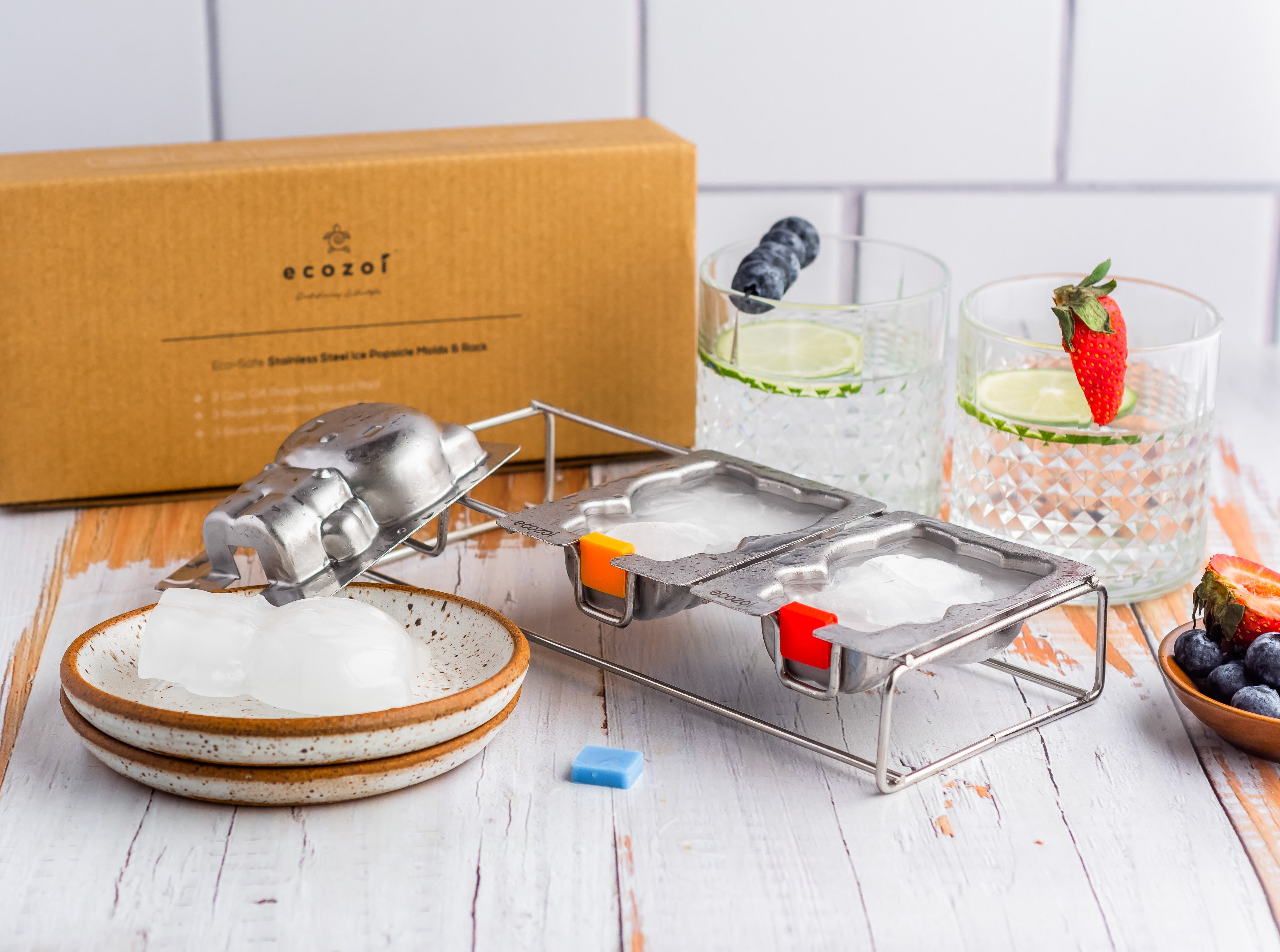 Stainless Steel Cat Popsicle Molds – 3-Pack with Reusable Steel Sticks | Plastic-Free & Eco-Friendly Ice Pop Maker