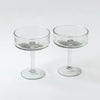 Handblown Hammered Coupe Cocktail Glasses, Clear - set of 4