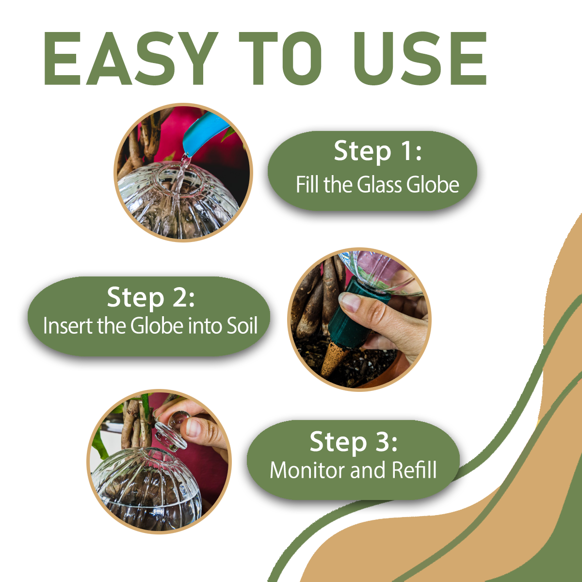 Instructions for using a product with steps shown on a white background