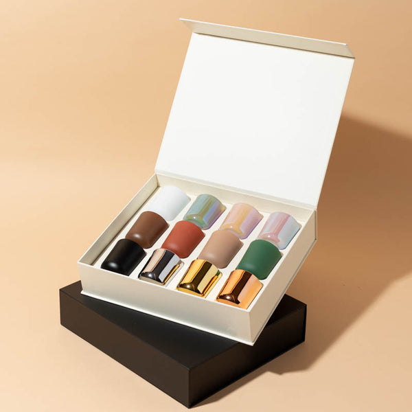 Makesy® 12-pack magnetic candle boxes for 2.5oz jars laid flat on a clean surface
