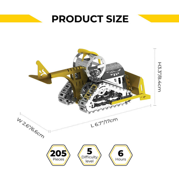 Graceful Cat Bulldozer Mechanical Model Kit - Metal Time Workshop