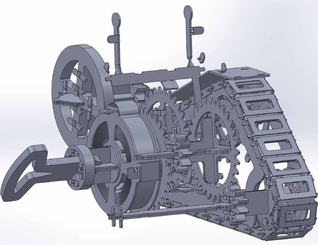 Graceful Cat Bulldozer Mechanical Model Kit - Metal Time Workshop
