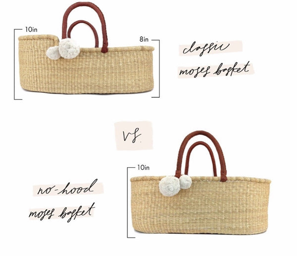 African Moses Basket - Black Handle