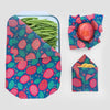 Meli Wraps Dragonfruit print beeswax food wrap laid flat