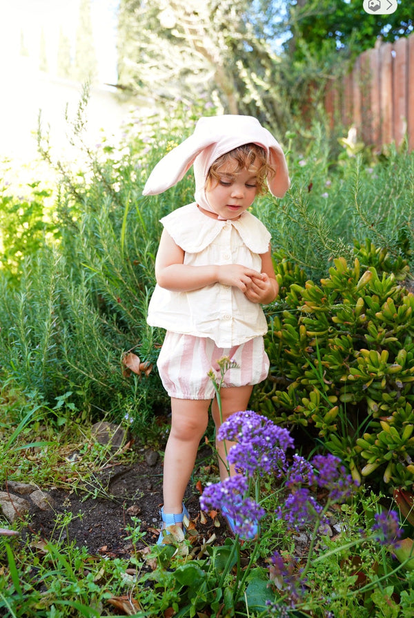Pink Bunny Bonnet & Tail Set - Soft Cotton Costume for Baby & Kids