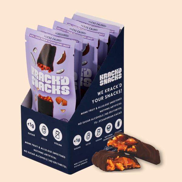 Keto Vegan Dark Chocolate Aloha Caramel Bar with Almonds: Your Sugar-Free Trip Down Memory Lane!