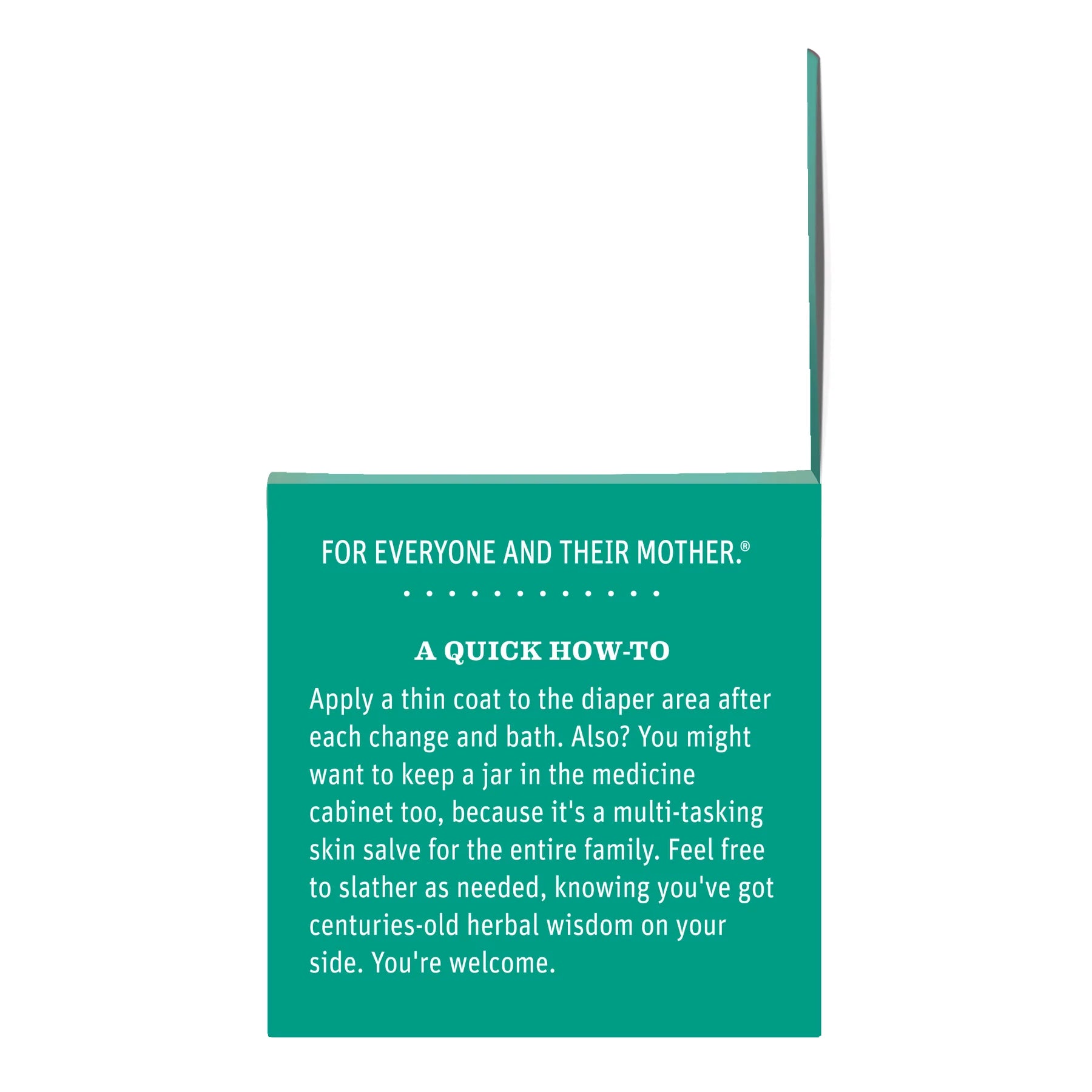 Green sign with text on a white background