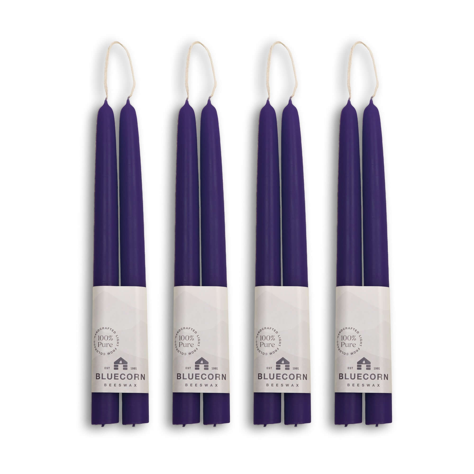 Pure Beeswax Taper Candles – Hand-Dipped Bulk 4-Pair Bundle