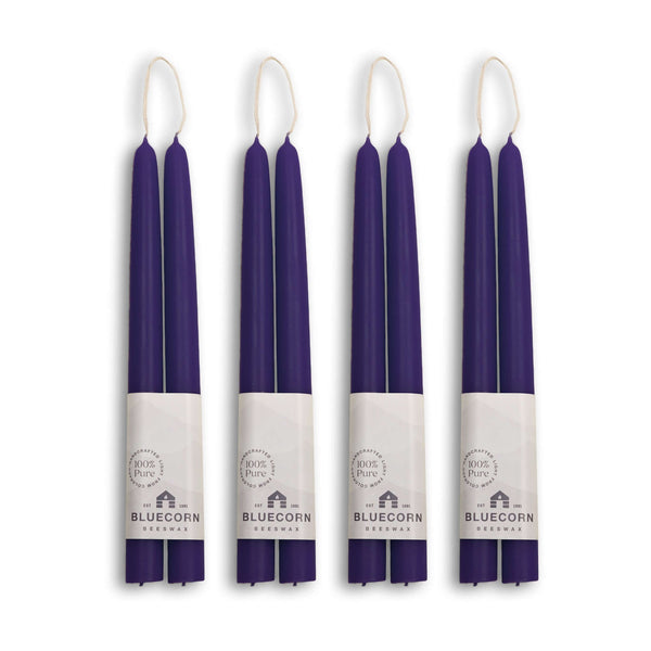 Pure Beeswax Taper Candles – Hand-Dipped Bulk 4-Pair Bundle