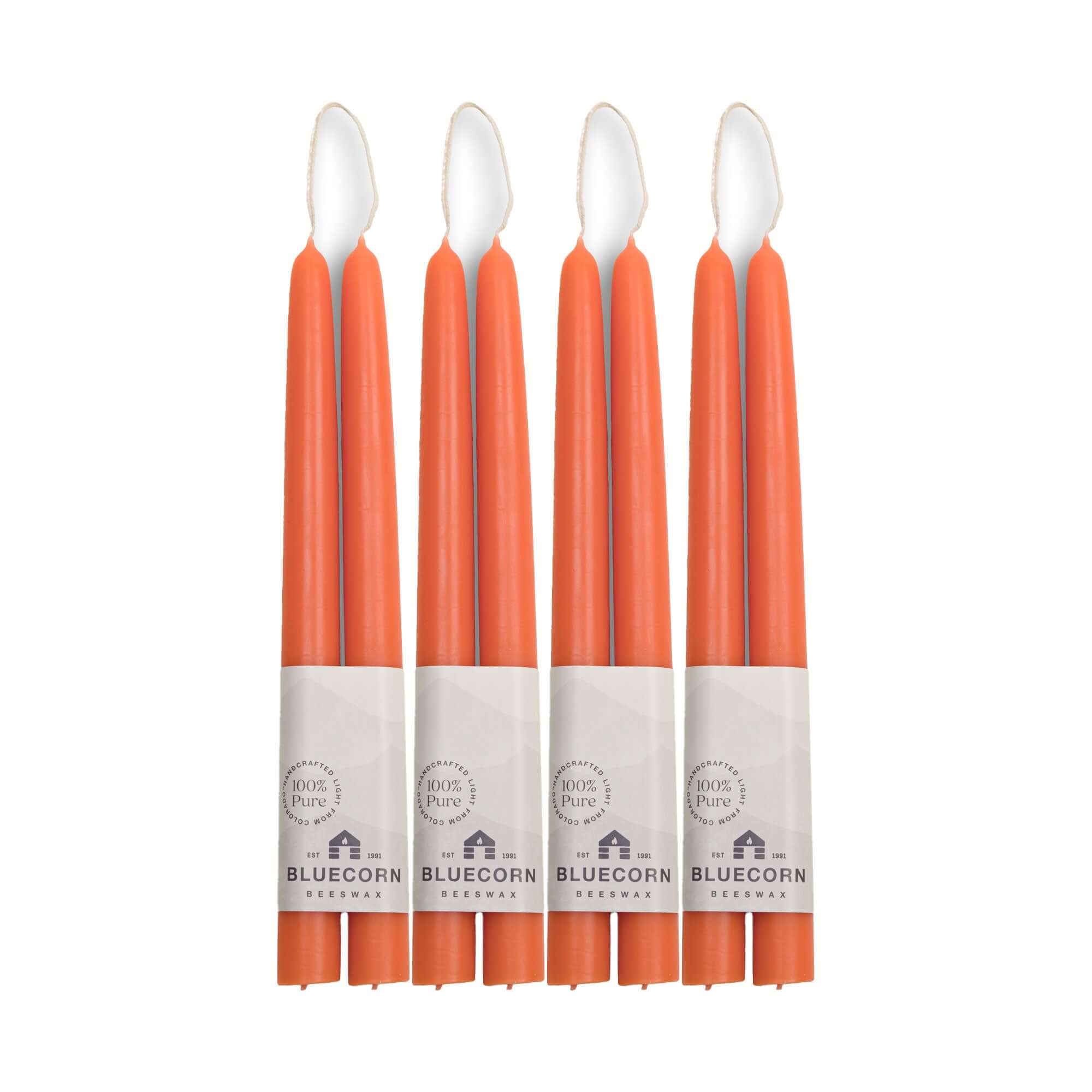 Pure Beeswax Taper Candles – Hand-Dipped Bulk 4-Pair Bundle