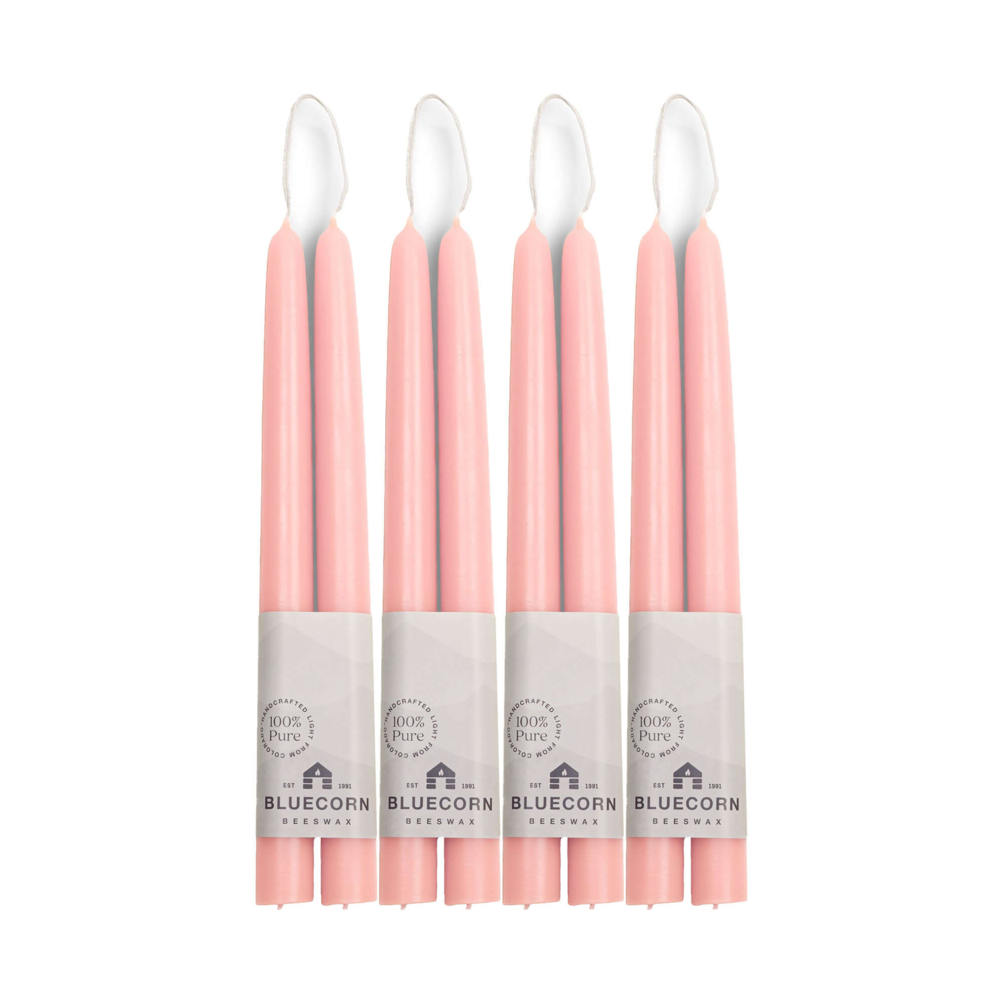 Pure Beeswax Taper Candles – Hand-Dipped Bulk 4-Pair Bundle