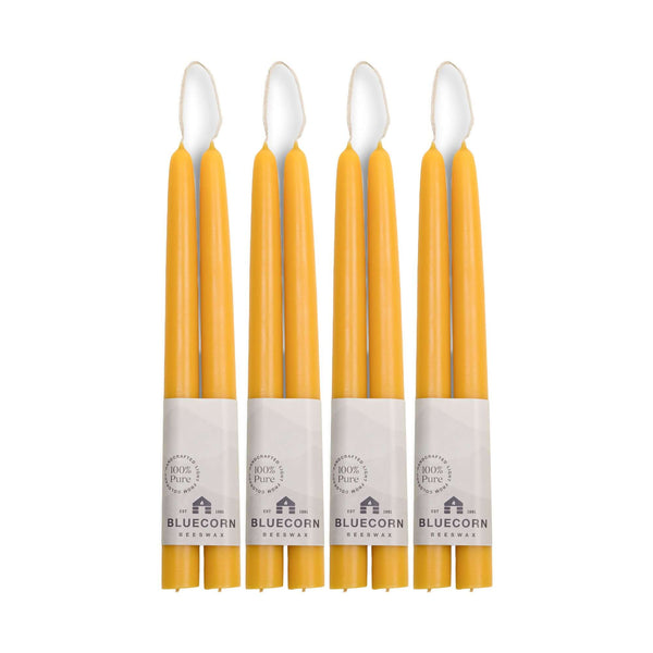 Pure Beeswax Taper Candles – Hand-Dipped Bulk 4-Pair Bundle