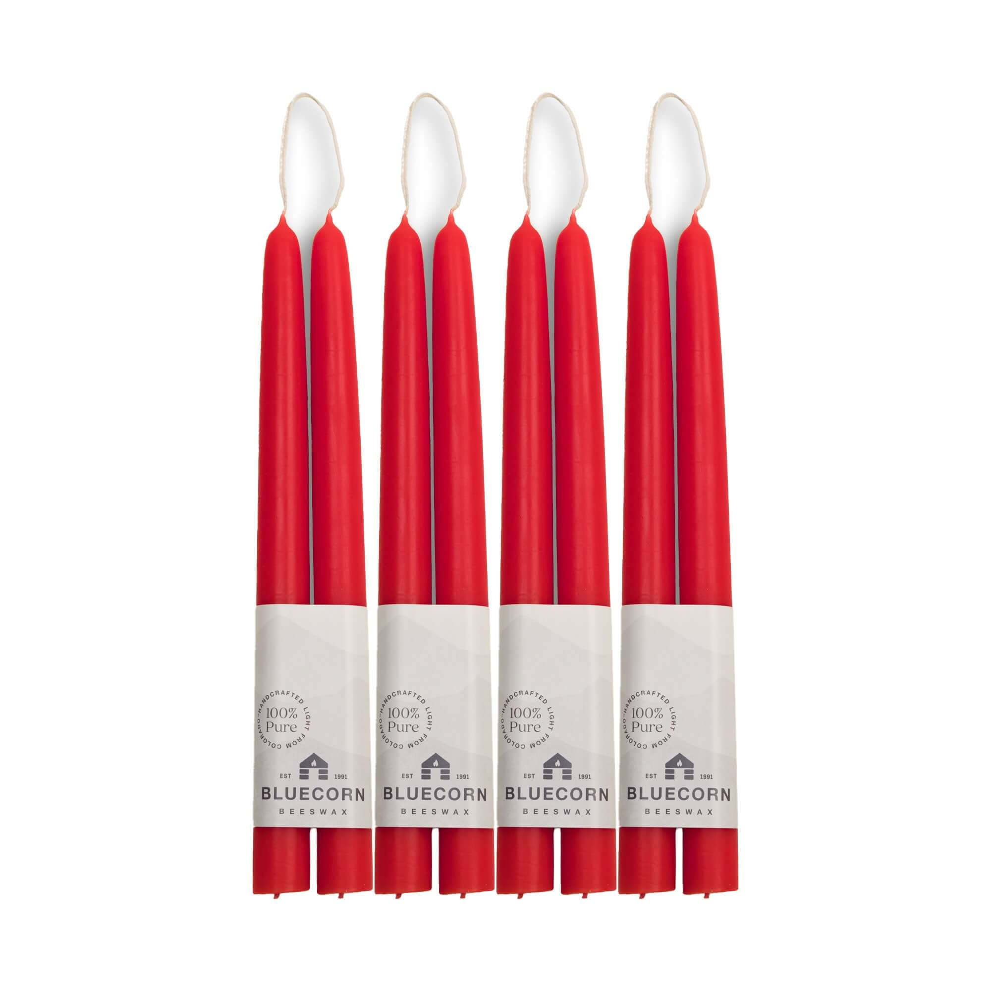 Pure Beeswax Taper Candles – Hand-Dipped Bulk 4-Pair Bundle
