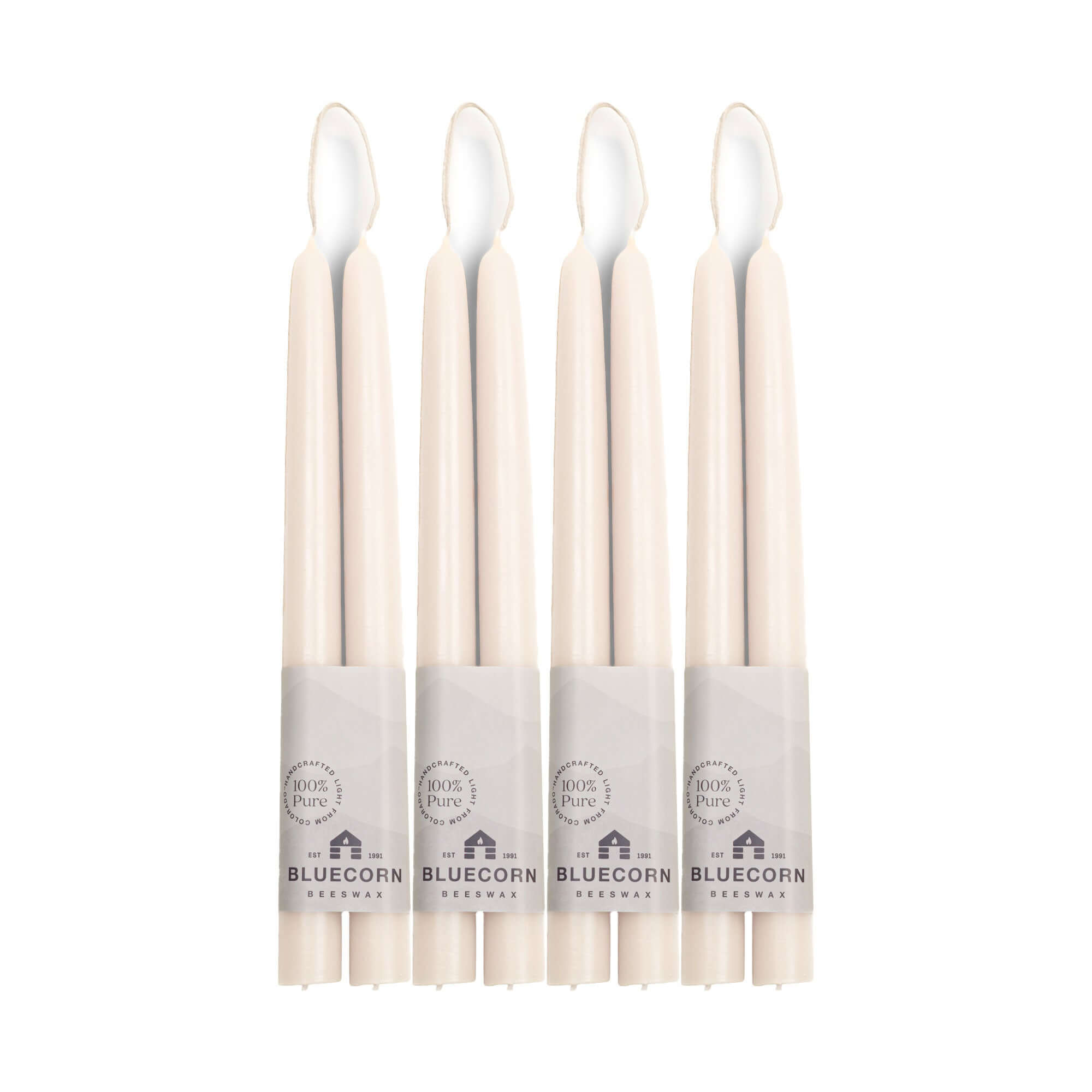 Pure Beeswax Taper Candles – Hand-Dipped Bulk 4-Pair Bundle