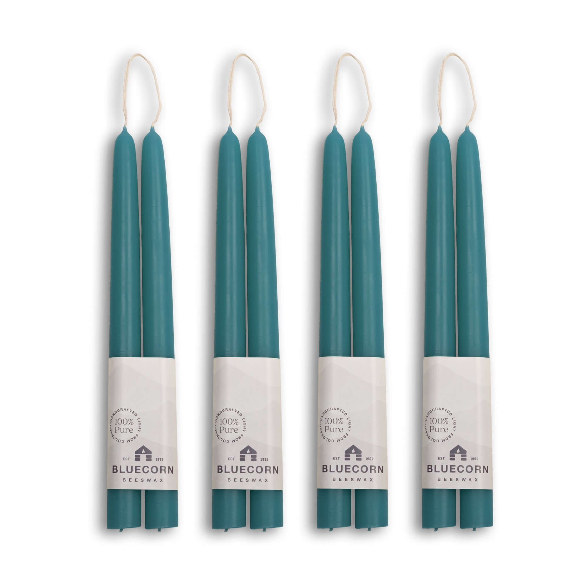 Pure Beeswax Taper Candles – Hand-Dipped Bulk 4-Pair Bundle