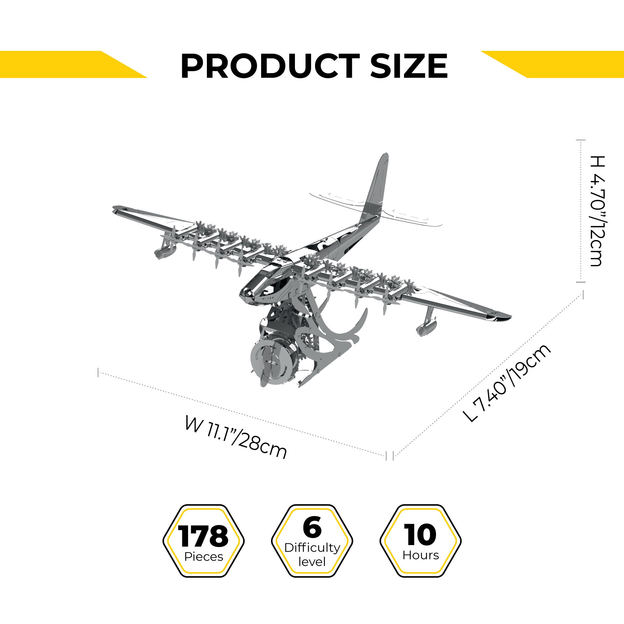 Celestial Hercules Spruce Goose Metal Model Kit - Stainless Steel