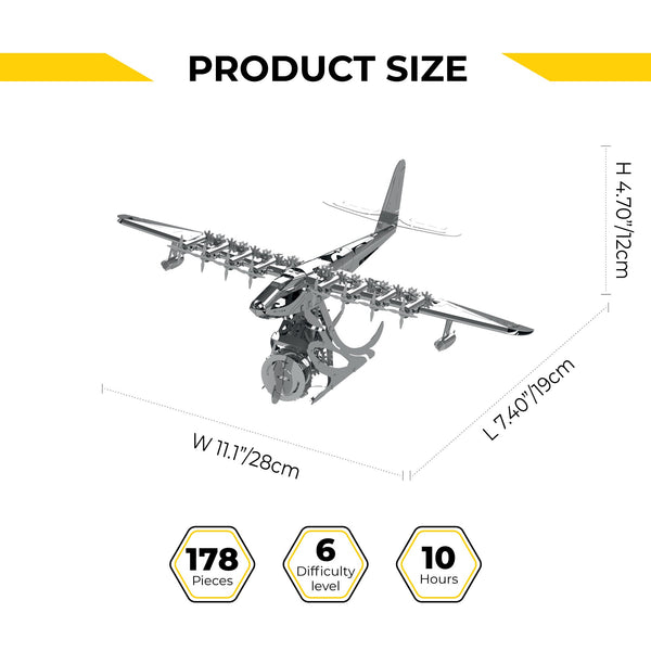 Celestial Hercules Spruce Goose Metal Model Kit - Stainless Steel