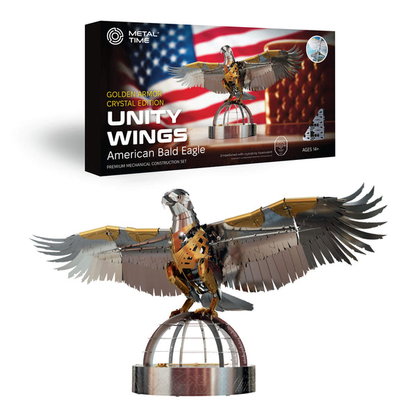 Unity Wings Golden Armor Mechanical Eagle Model Kit with Swarovski Crystals