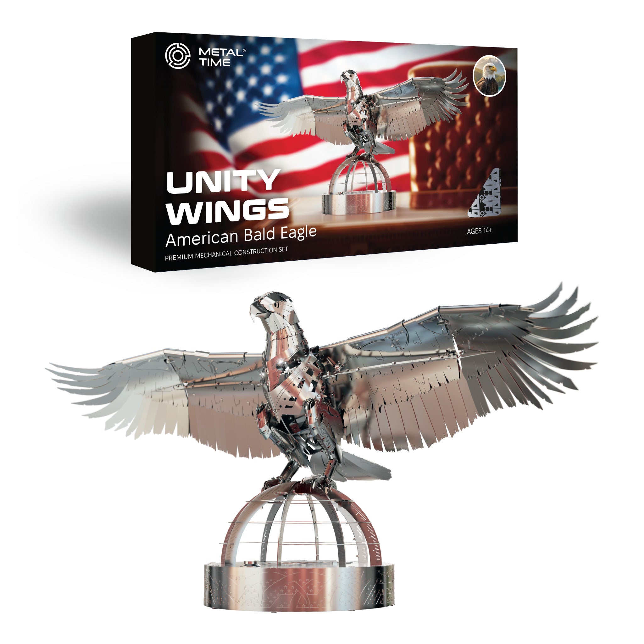 Unity Wings Silver Armor Eagle Model Kit, Stainless Steel