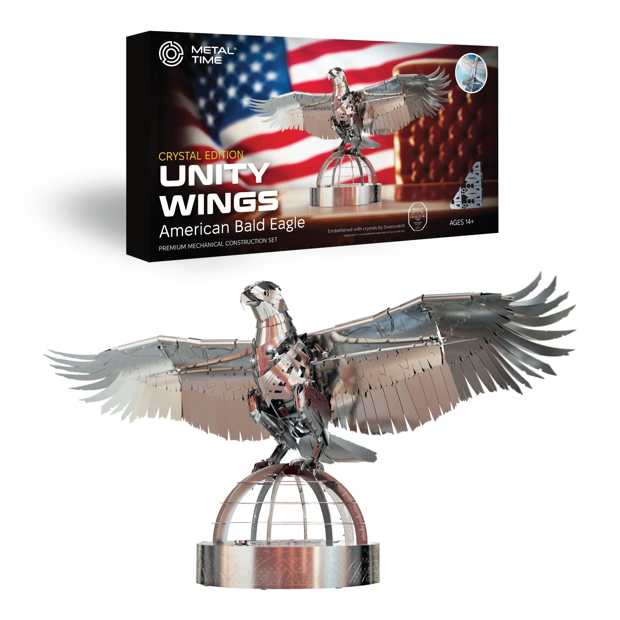 Unity Wings Silver Armor Eagle Model Kit with SWAROVSKI® Crystals