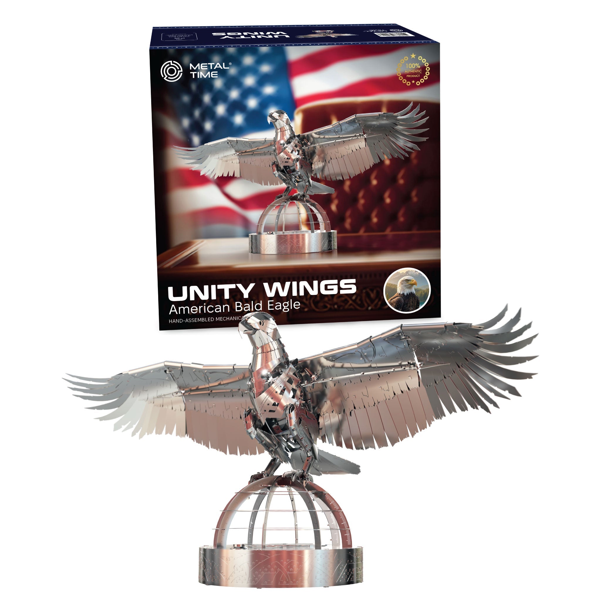 Unity Wings Silver Armor Eagle Model Kit, Stainless Steel