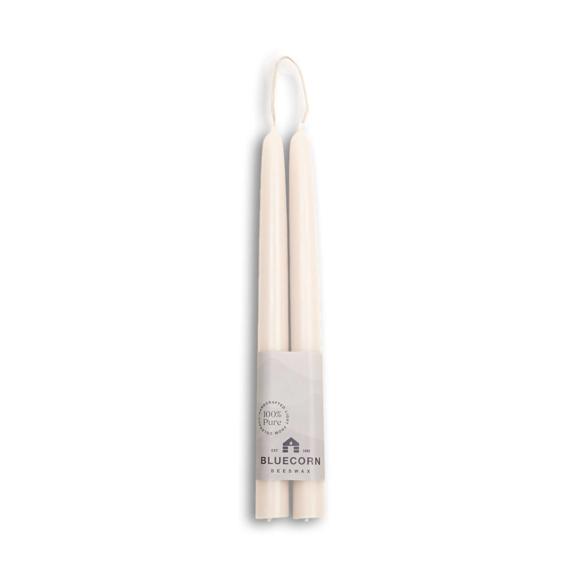 Hand-Dipped Beeswax Taper Candles – 100% Pure Beeswax, 1 Pair