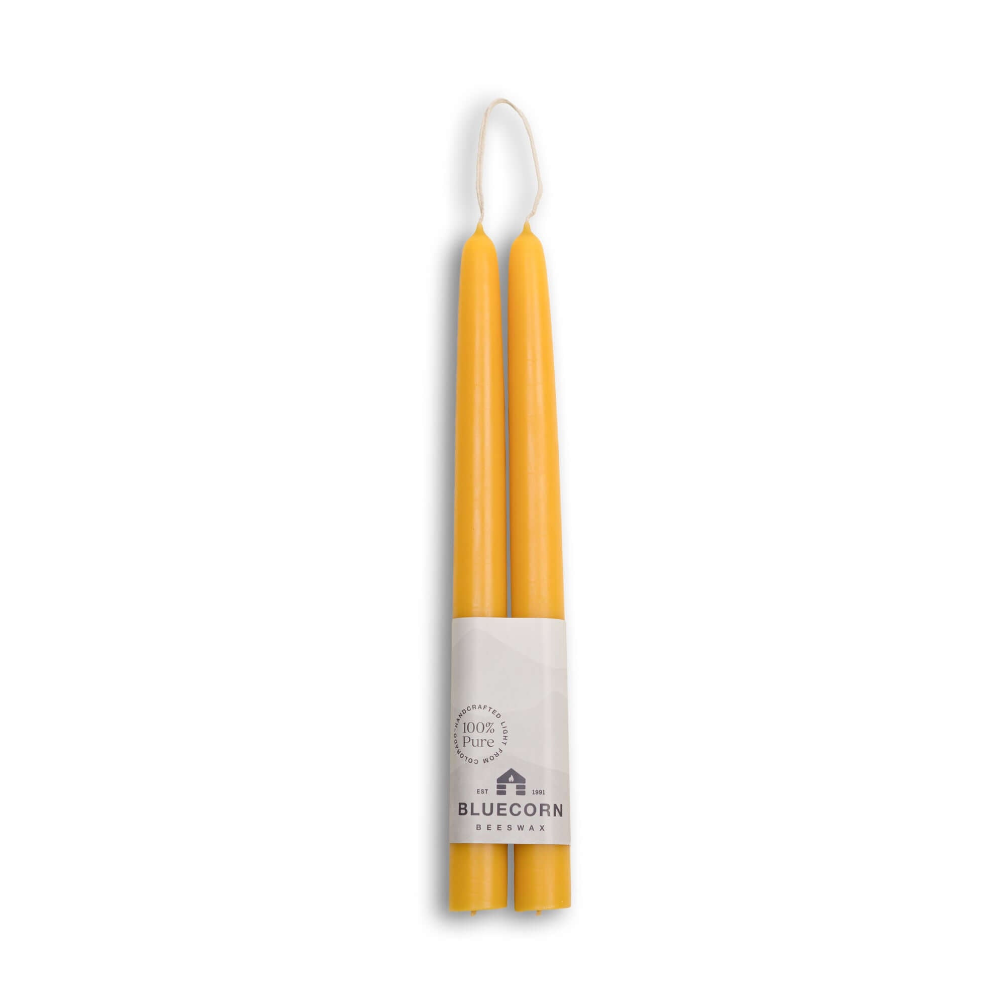 Hand-Dipped Beeswax Taper Candles – 100% Pure Beeswax, 1 Pair