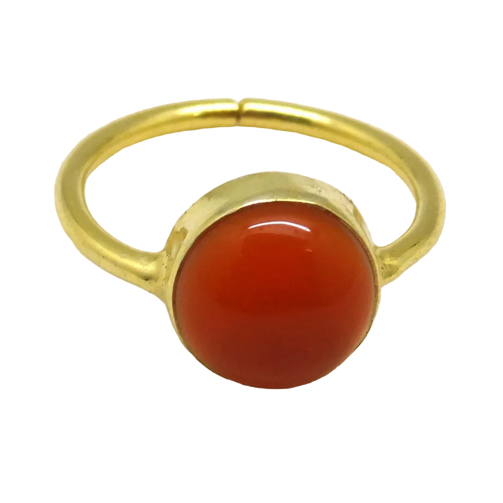Adjustable Semi-Precious Stone Ring | Gold-Plated Recycled Brass
