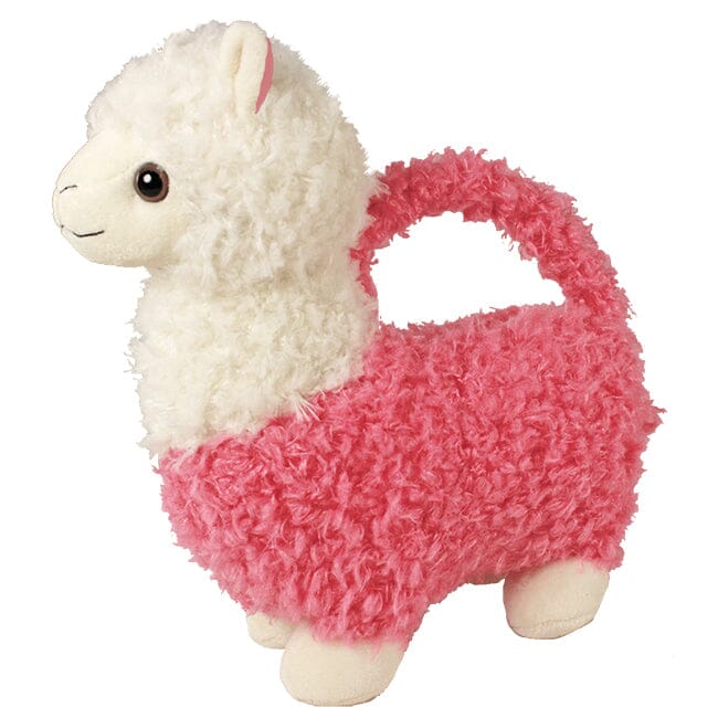 11 inch plush alpaca purse with shoulder strap and satin-lined zipper pouch by Purely Alpaca