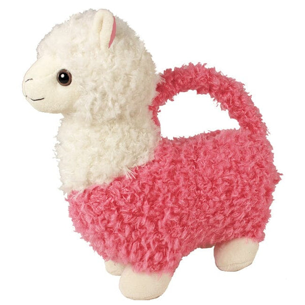 11 inch plush alpaca purse with shoulder strap and satin-lined zipper pouch by Purely Alpaca