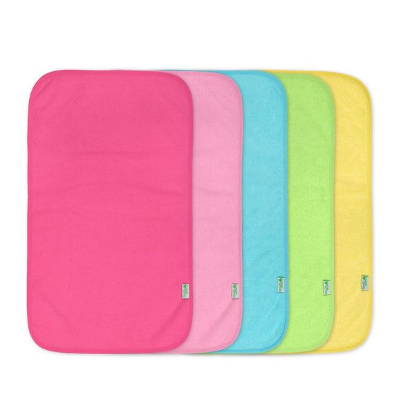 green sprouts Stay-Dry Burp Pads 5 pack in pink — absorbent, eco-friendly baby burp cloths