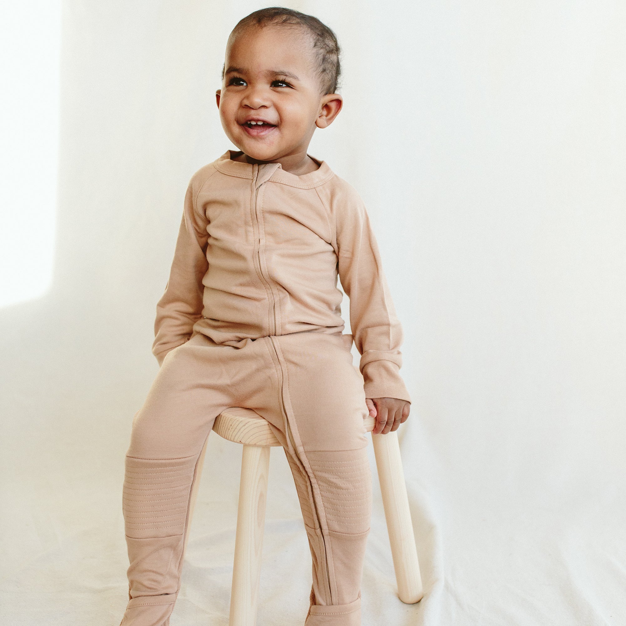 GROW WITH YOU ZIPPER JUMPSUIT + LOOSE FIT | SANDSTONE